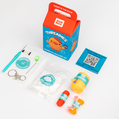 Craft Hero Threadies - Crochet Learning Kit - Colette the Duck