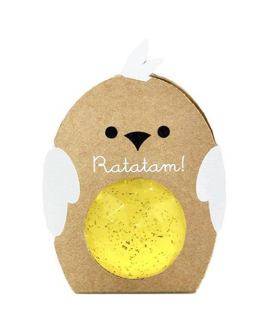 Yellow Glitter Bird Bouncing Ball