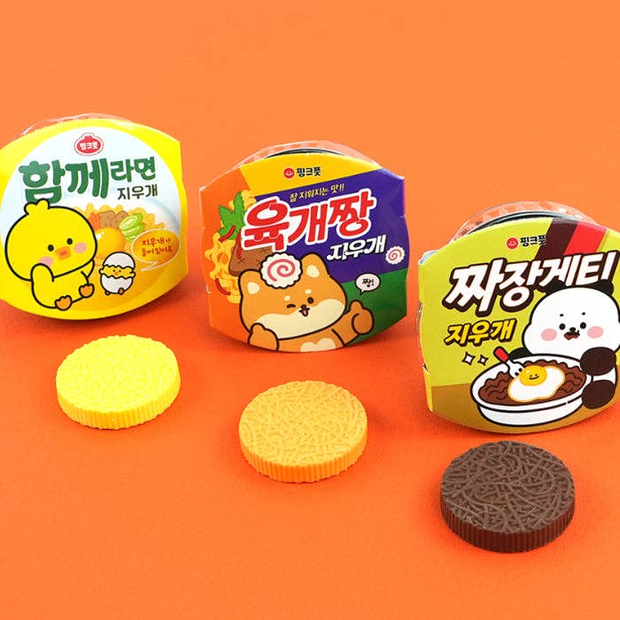 Cup Ramen Eraser Set 6 Designs Collectable