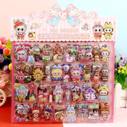 3D LABUBU bubble stickers cute labubu stickers