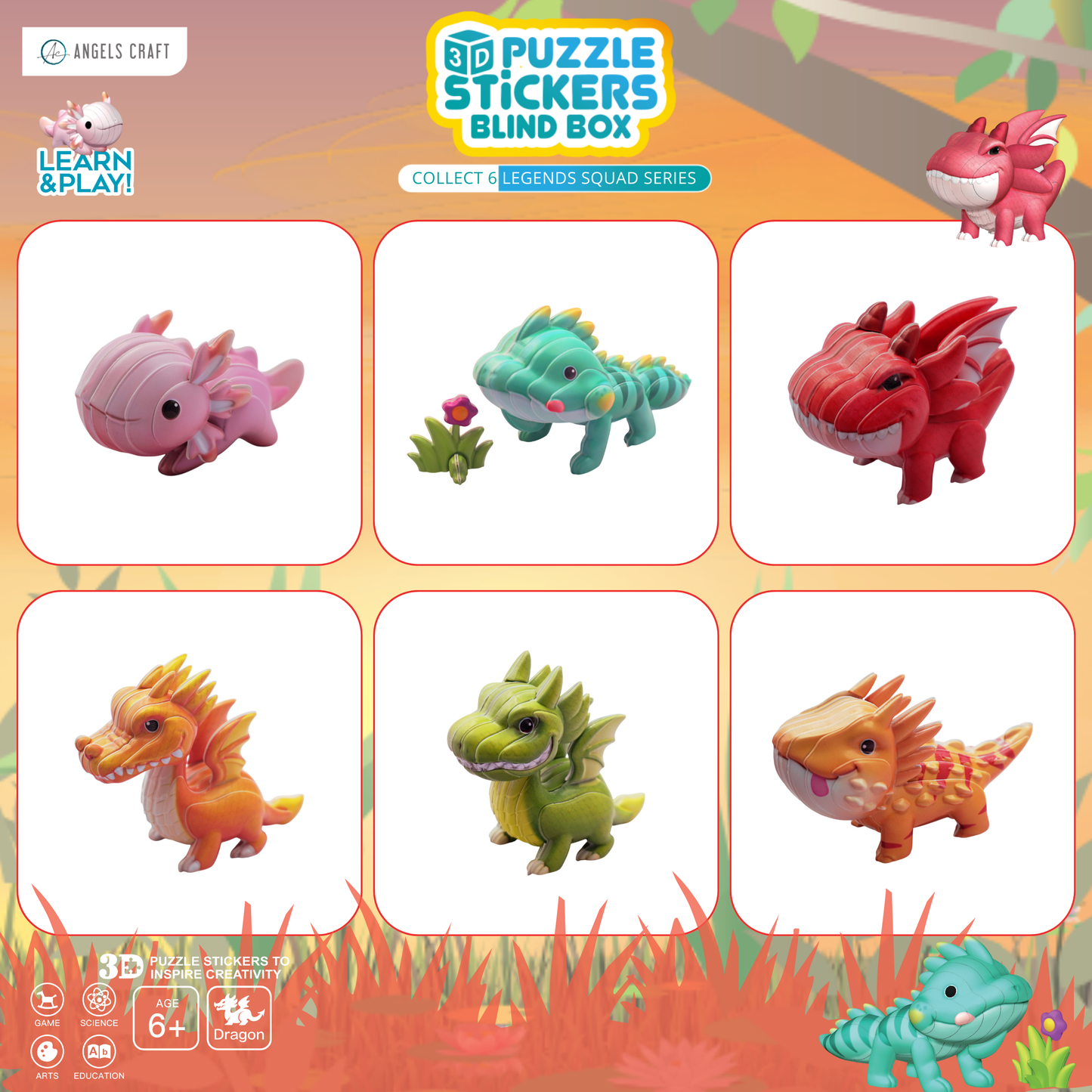 3D Puzzle Stickers Blind Box – Legends Squad