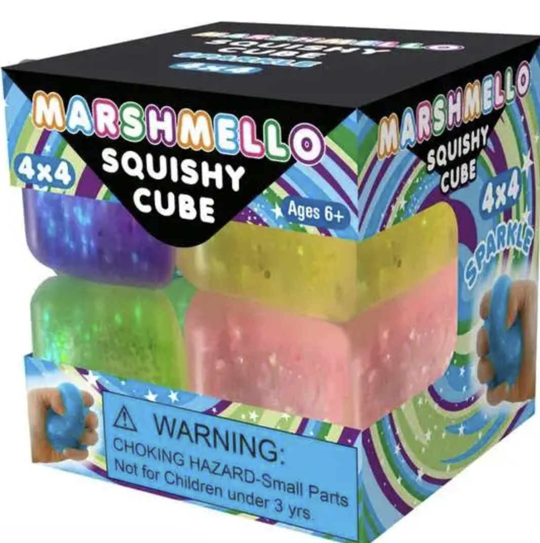 Marshmello Mini Cube Glitter 4 pk
