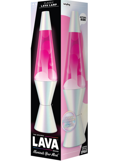 14.5" Lava Lamp White and Pink