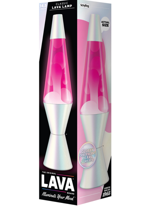 14.5" Lava Lamp White and Pink
