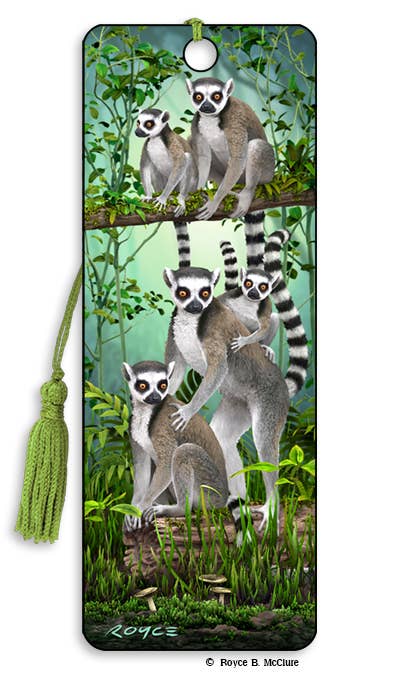 3D Royce bookmark - Lemurs