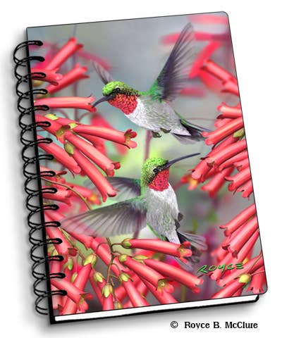 3D Royce Notebook 4" x 6" - Hummingbirds