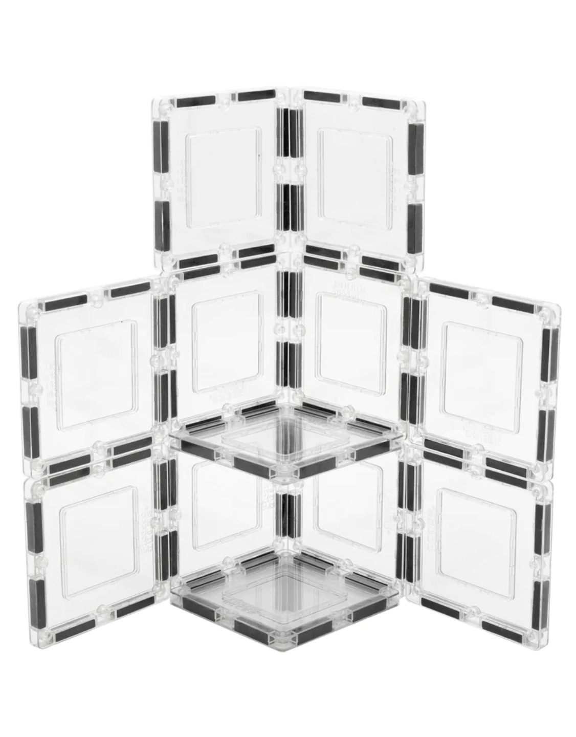 PicassoTiles 12 Piece Clear Transparent Magnetic Building Tiles