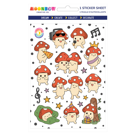 Mushroom Party Hologram Sticker Sheet