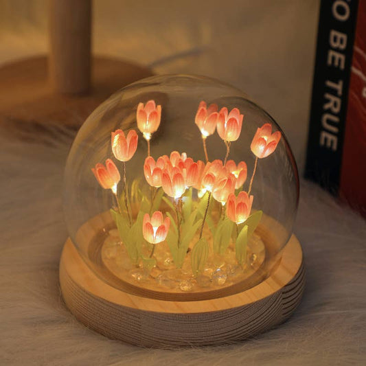 Tulip LED Light DIY Kit, Craft Gift for Girls: Pink