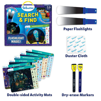 Skillmatics Write & Wipe - Search and Find Flashlight Magic