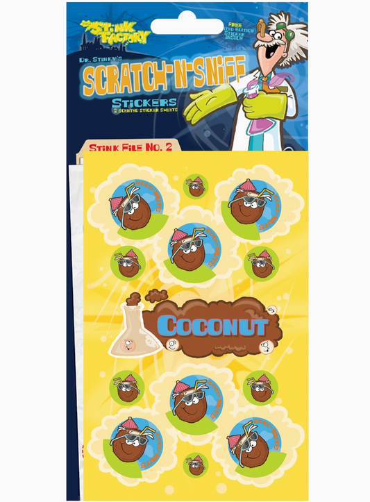 Coconut Scratch-N Sniff Sticker Sheets