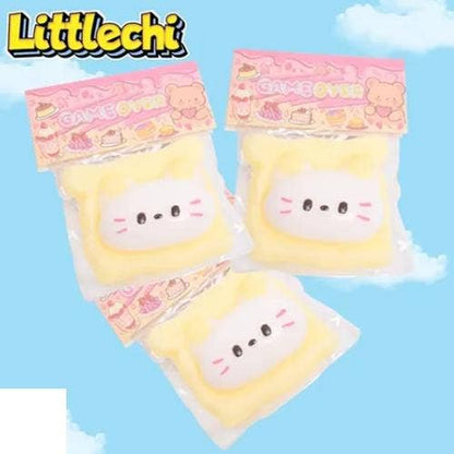 SOFT SILICONE CAT TOAST SQUEEZE TOYS