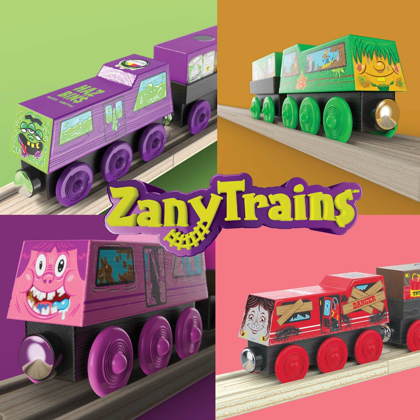 15 Pieces - Wooden Traffic Signs - Zany Trains