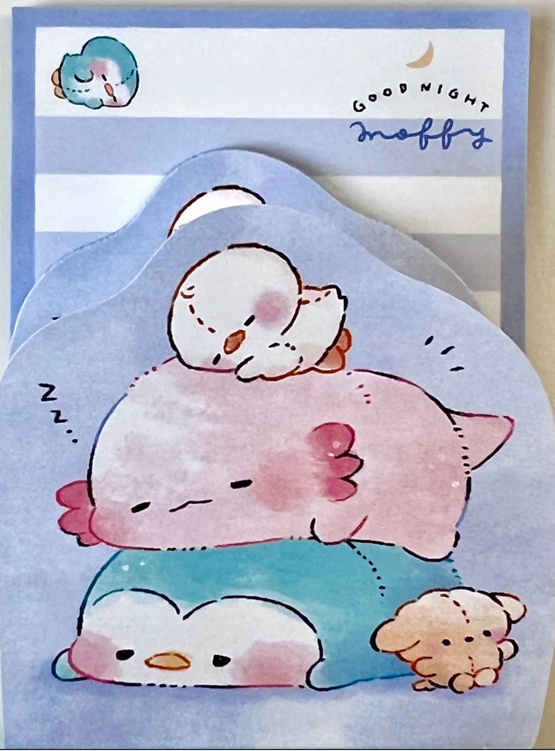 Axolotl Penguin Nap Time Tuttsumi Mini Notepad