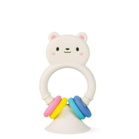 Tiger Tribe Silicone Bear High Chair Buddy | Baby Toys for Teething & Sensory Play | Suction Cup Animal Figure with Rings | Travel Friendly Toy | Montessori Development Gifts for Babies 0-2 Years Old