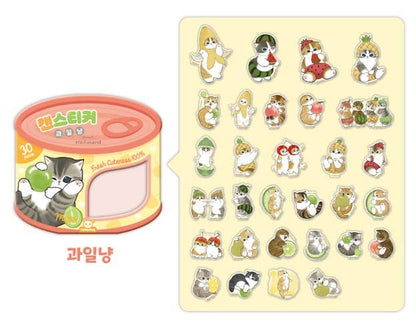 Mofusand Can Jelly 30 Stickers Set  – Shark Cat & Fruit Cat