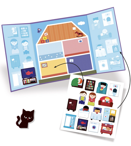 Djeco House Toddler Repositionable Sticker Stories Activity