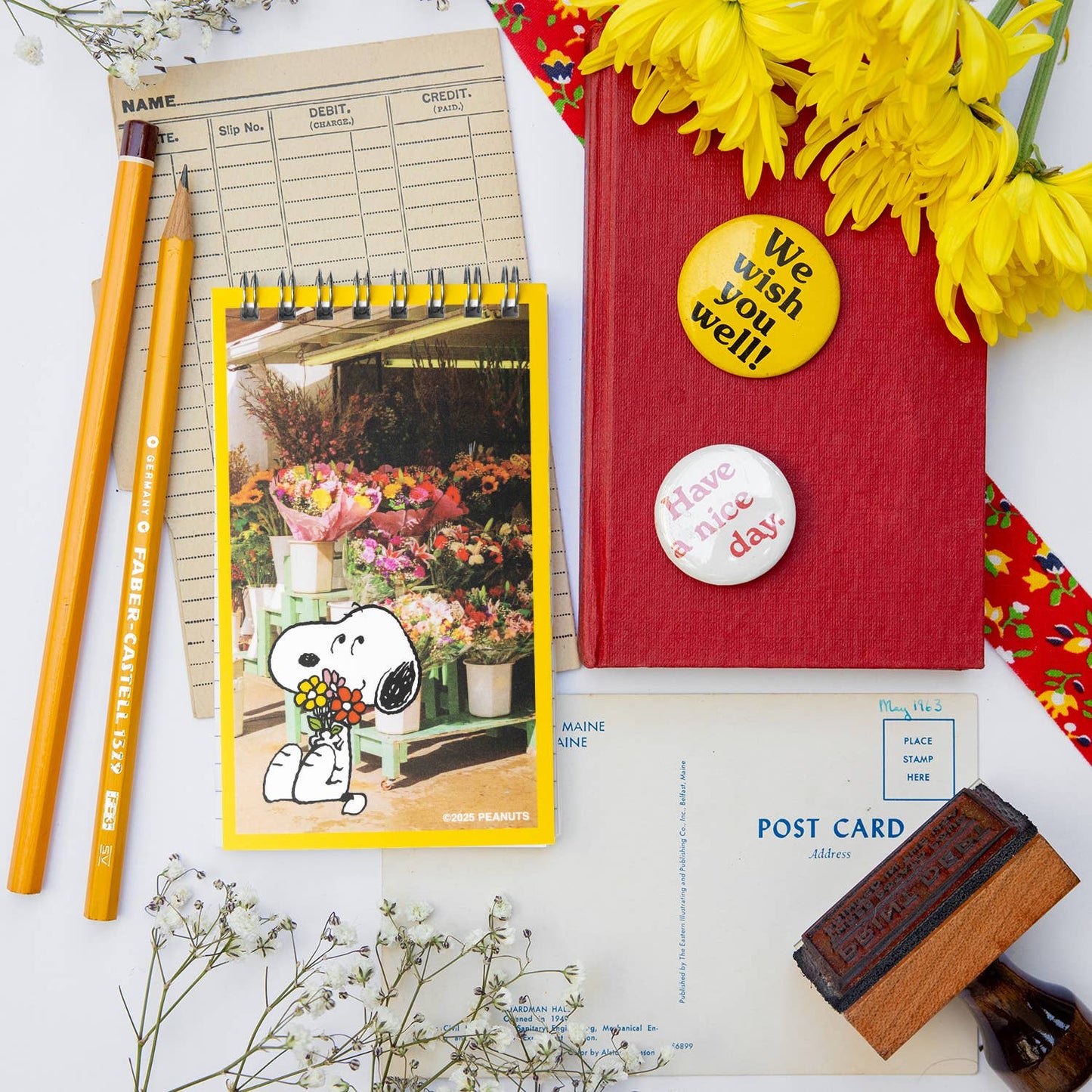 3P4 x Peanuts® - Snoopy Flower Bouquet Mini Memo Pad