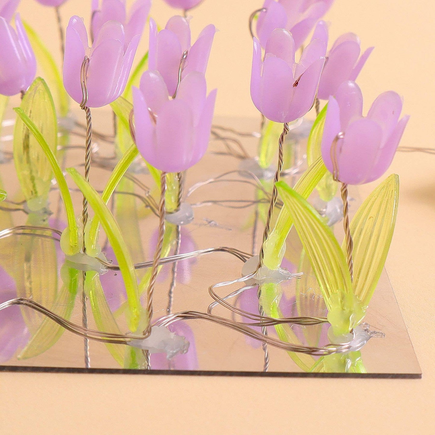 Tulip Mirror LED Night Light DIY Kit, Craft Gift for Girls: Pink