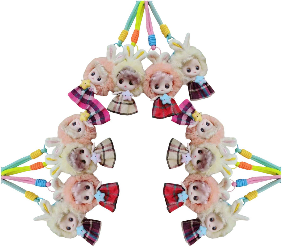 Bunny Costume Doll Keychain - Assorted