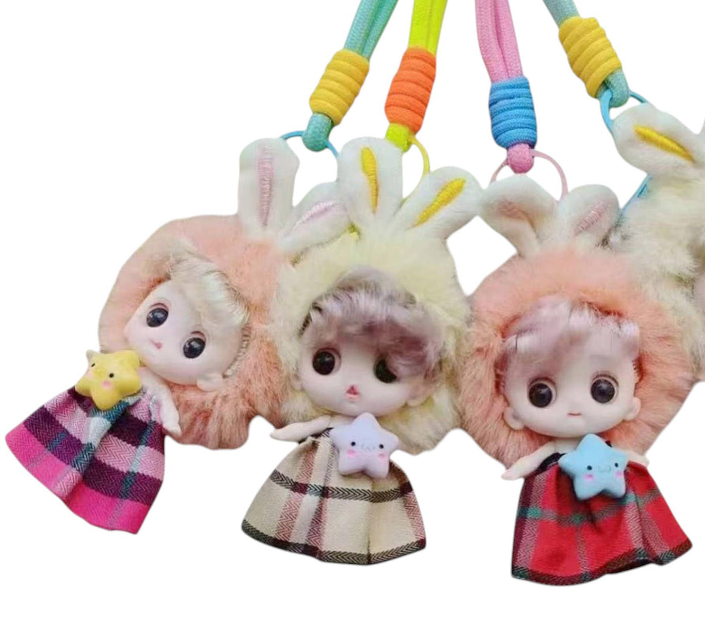 Bunny Costume Doll Keychain - Assorted
