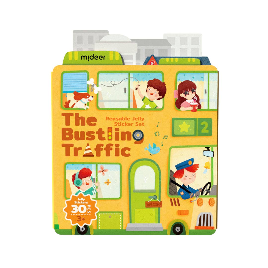 Reusable Jelly Sticker: The Bustling Traffic