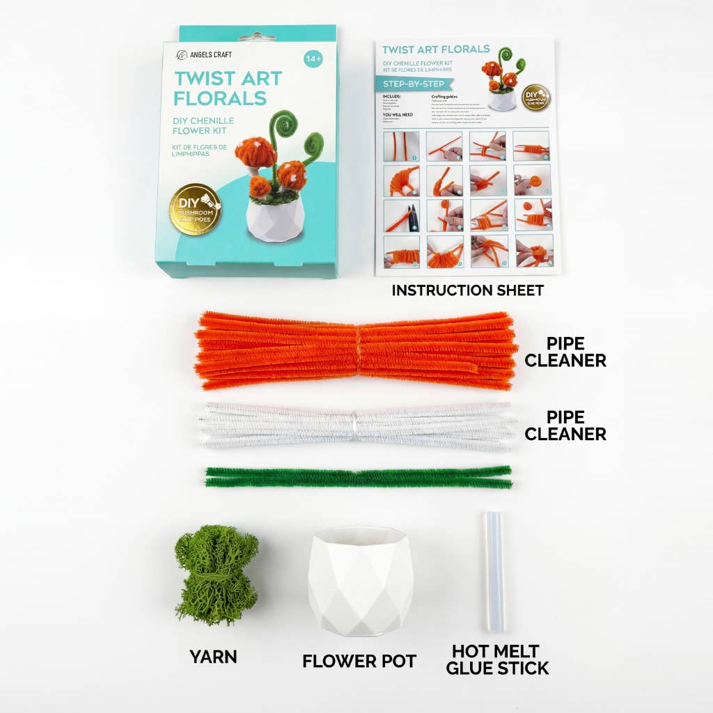 Mushroom Twist Art DIY Kit – Chenille Craft Decor