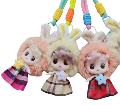 Bunny Costume Doll Keychain - Assorted