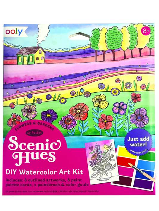Scenic Hues DIY Watercolor Art Kit - Flowers and Gardens