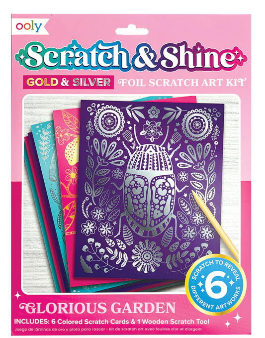 Scratch and Shine Foil Scratch Art Kit - Glorious Garden