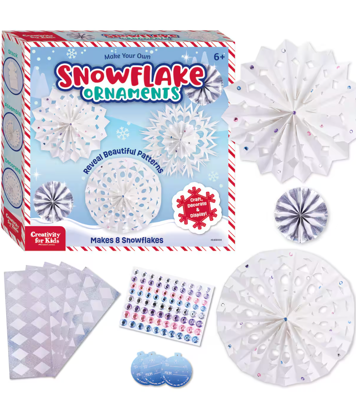 Creativity for Kids Make Your Own Snowflake Ornaments: Create 8 DIY Ornaments, Christmas Crafts for Kids 6-8+