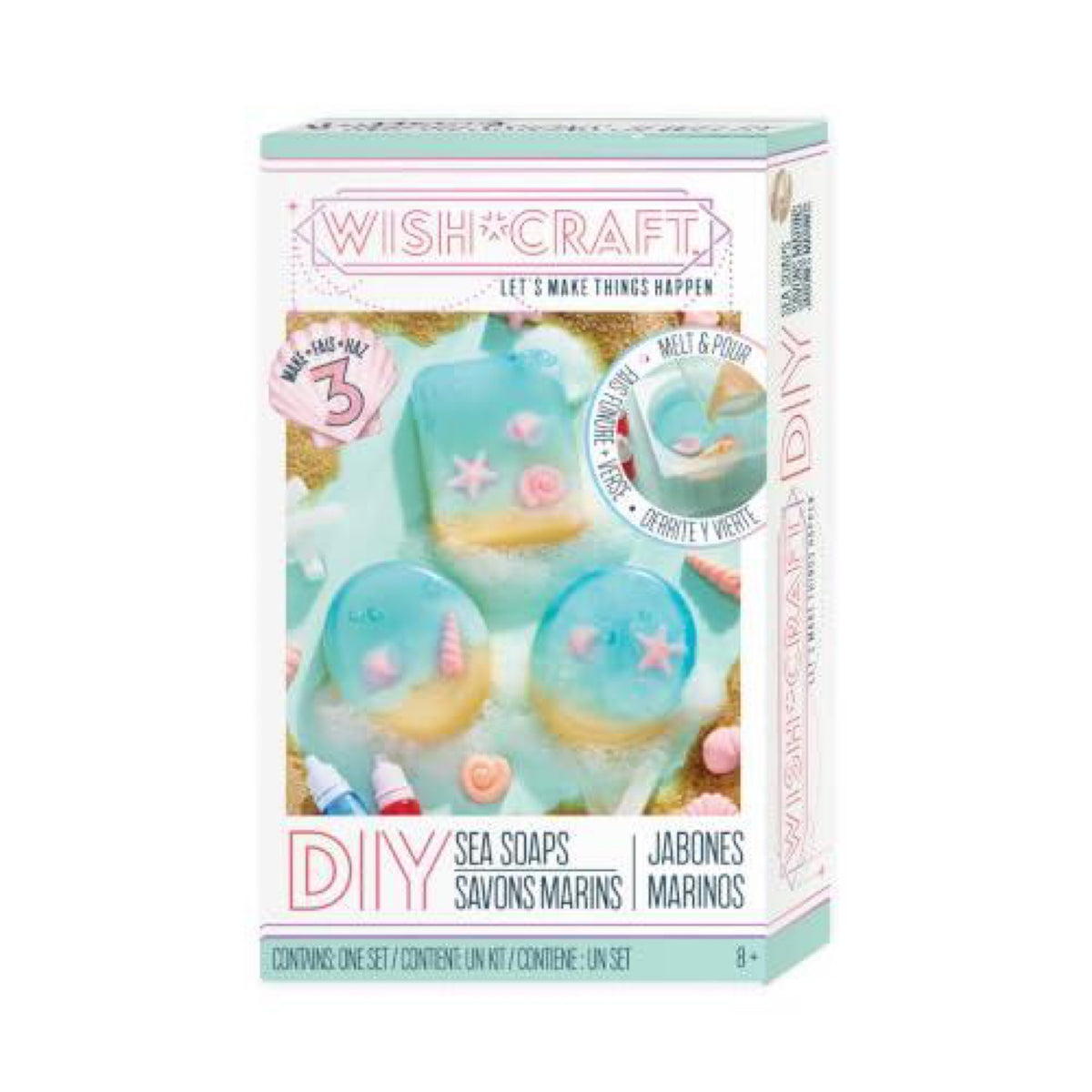 Bright Stripes DIY Sea Soap Making Kit, 3 Seashell Soaps