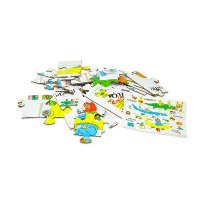 Richard Scarry's Busy World Mix and Match Tin with Puzzle