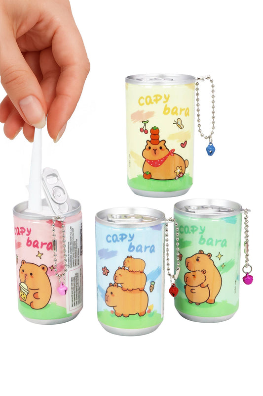 Capybara Soda Pop Can Mini Wet Wipes Key Chain