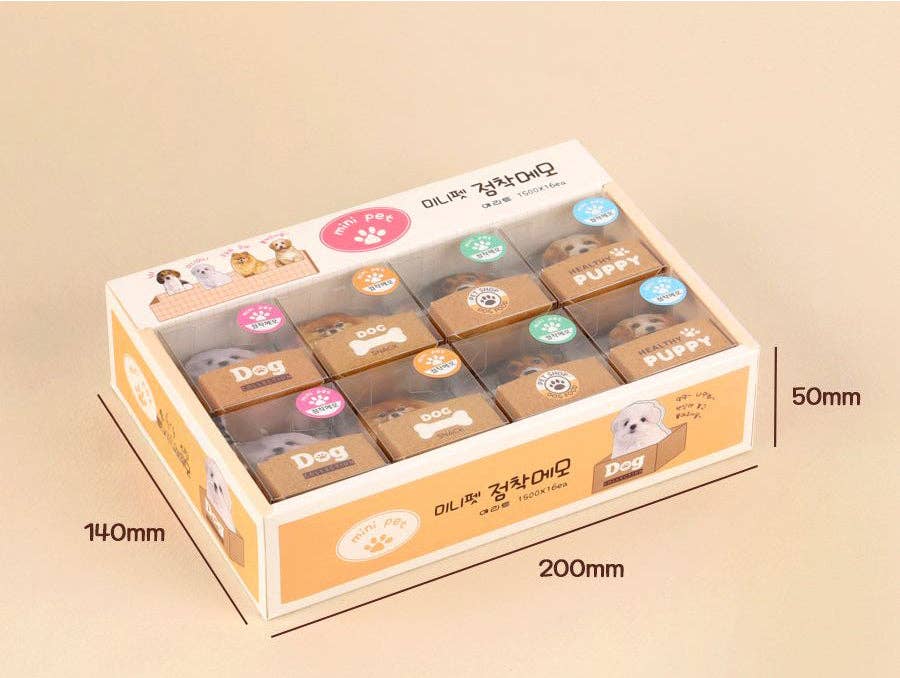 Mini Pet Sticky Memo Pads 4 Designs Random