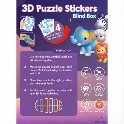 3D Puzzle Stickers Blind Box – Jungle Squad | Case Pack 6