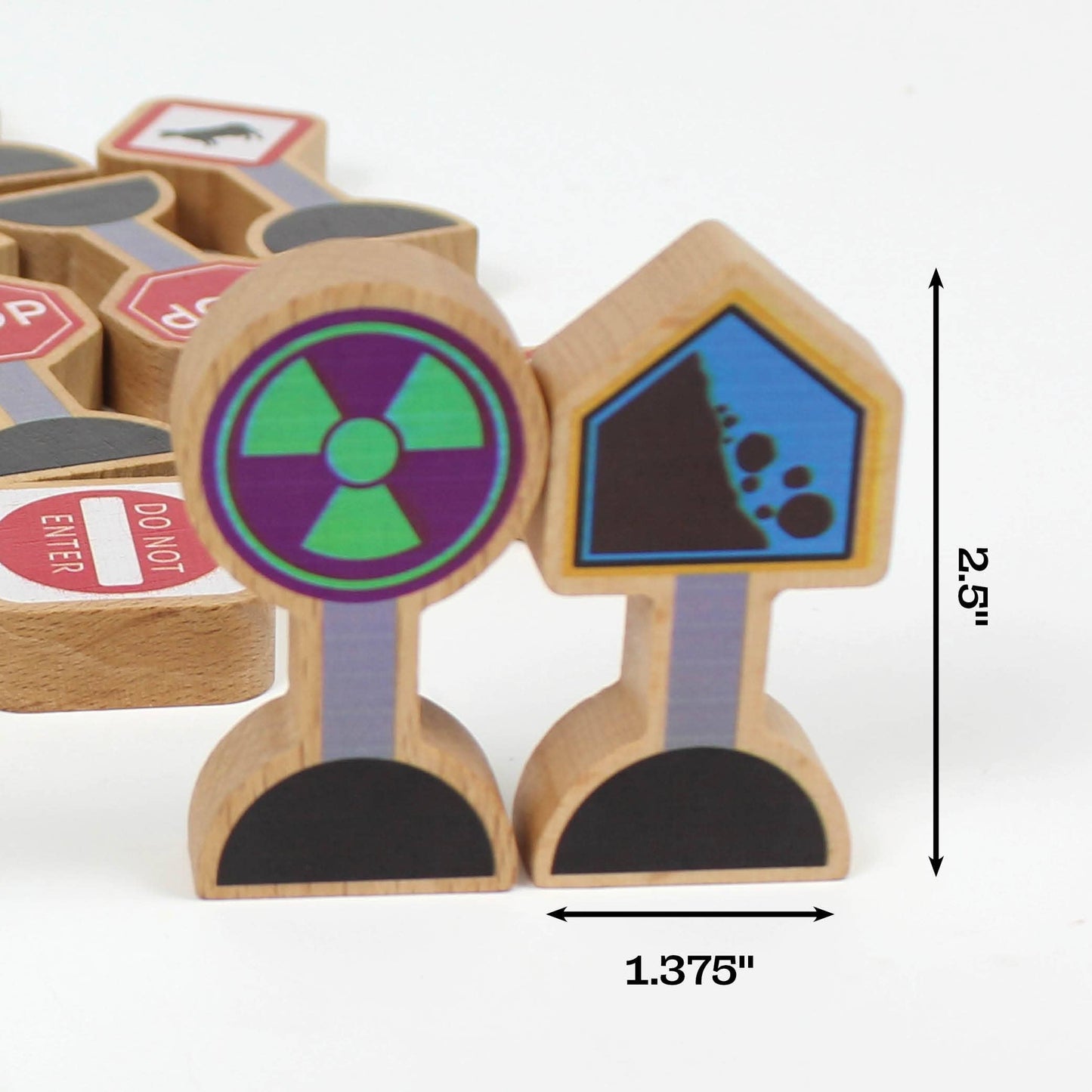 15 Pieces - Wooden Traffic Signs - Zany Trains