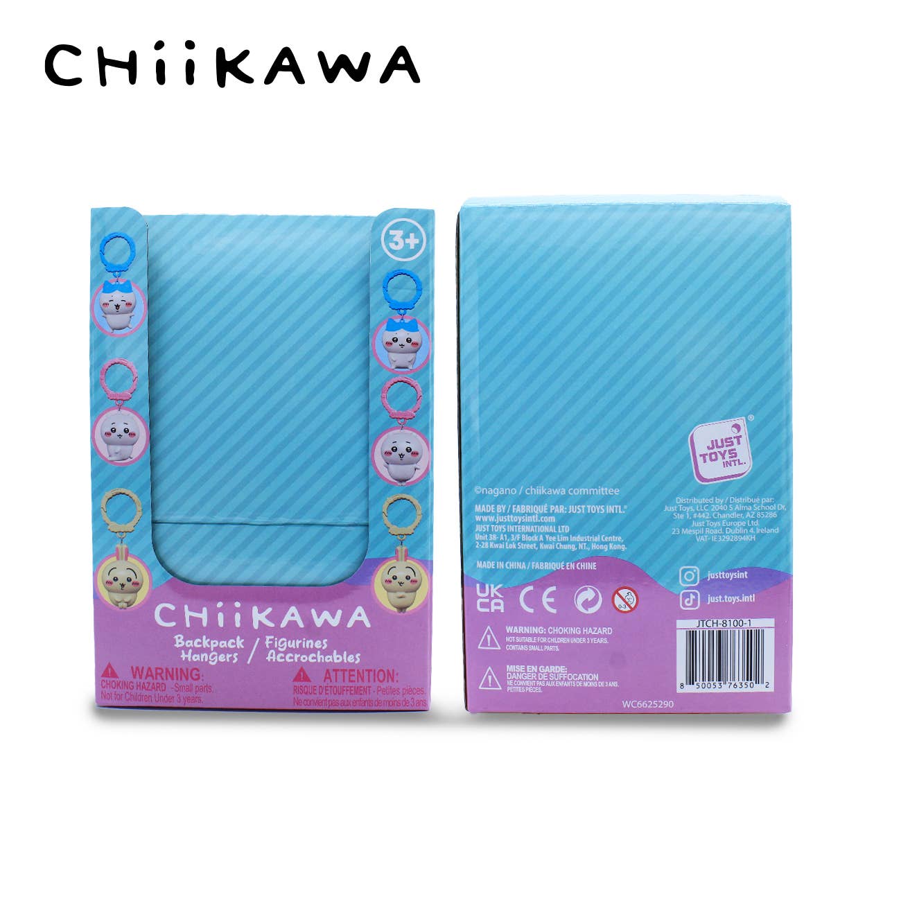 Chiikawa Clip-On Figure Backpack Hangers in Display