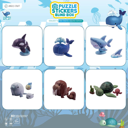 3D Puzzle Stickers Blind Box – Ocean Squad