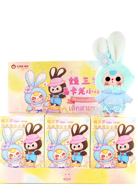 Baby Three Rabbit Macaron Cute Bunny Plush Blind Box