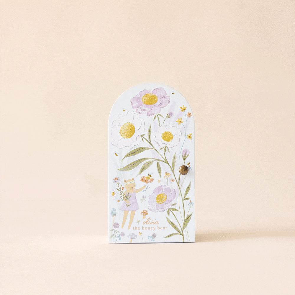 Tiny Olivia the honey bear, gives 10 meals cuddle + kind