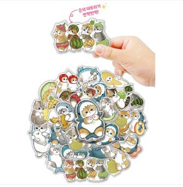 Mofusand Can Jelly 30 Stickers Set  – Shark Cat & Fruit Cat