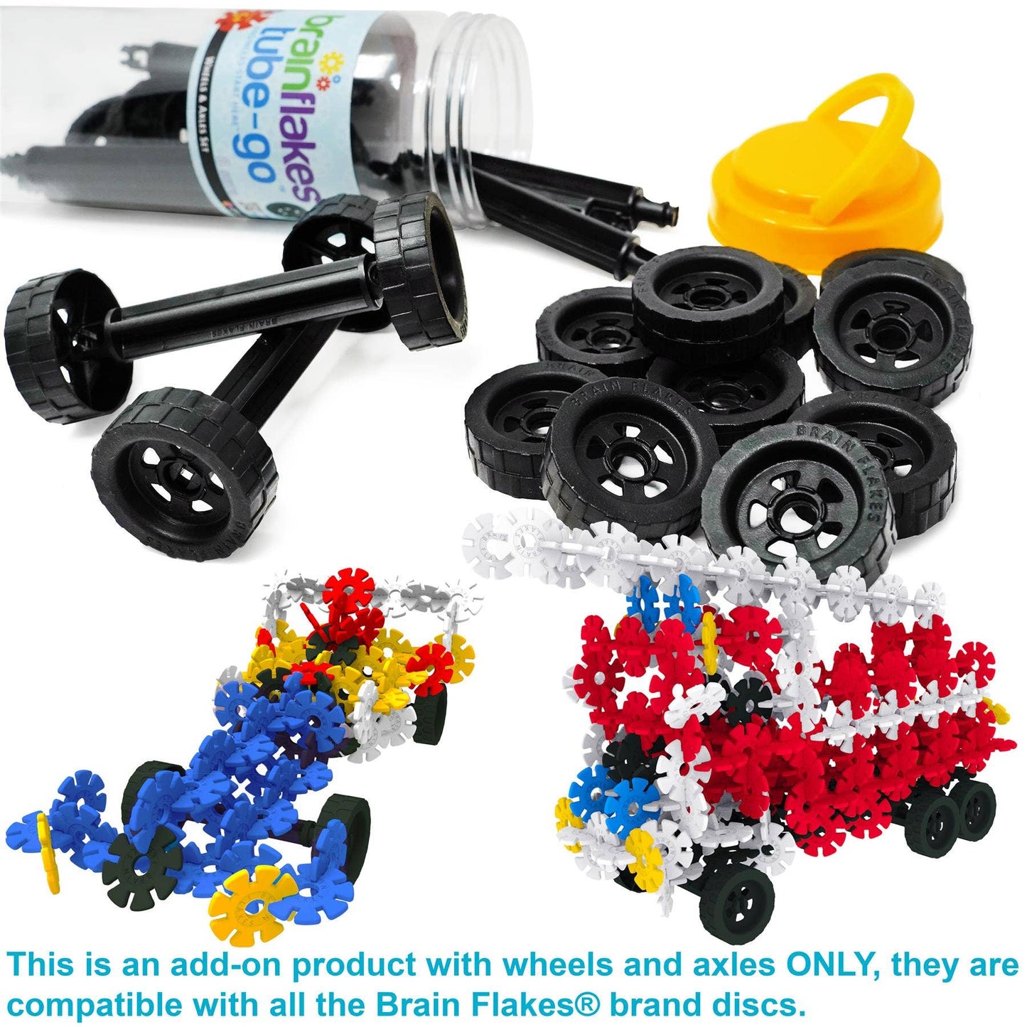 Brain Flakes Tube-Go - Wheels & Axles | Construction Toy