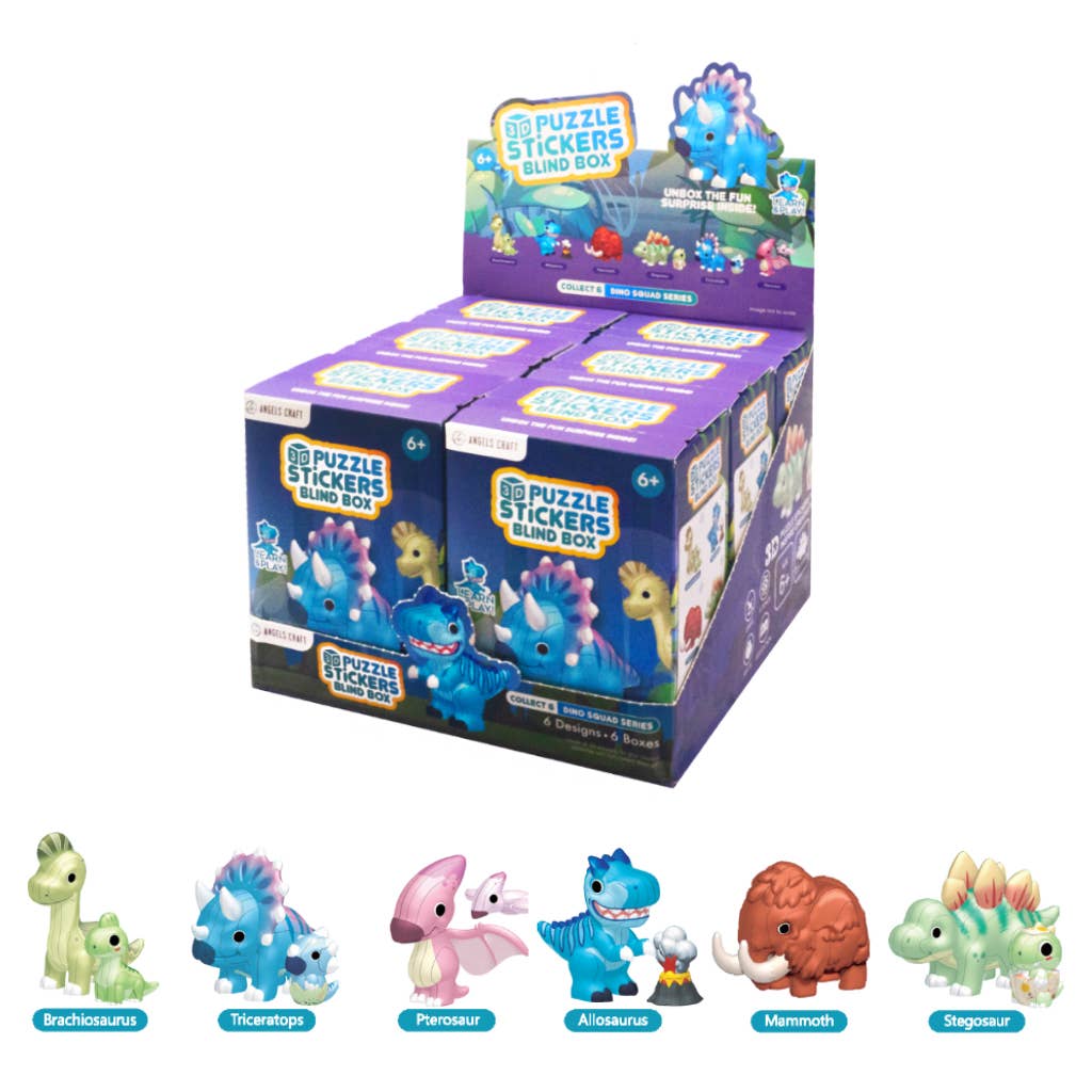 3D Puzzle Stickers Blind Box – Dino Squad | Case Pack 6