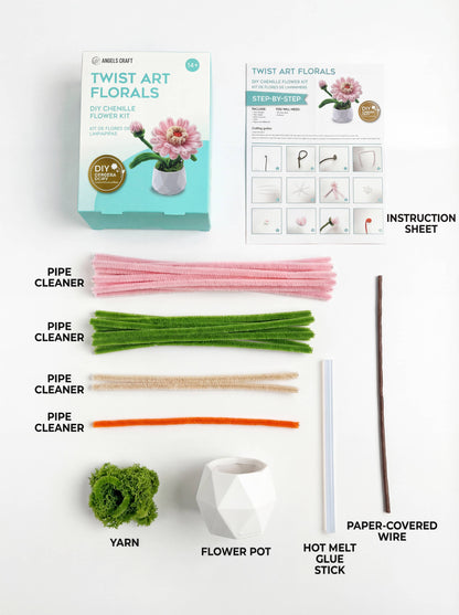 Gerbera Twist Art Floral DIY Kit – Chenille Flower Craft