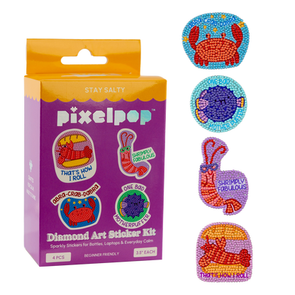 PixelPop™ Diamond Art Sticker Pack — Stay Salty