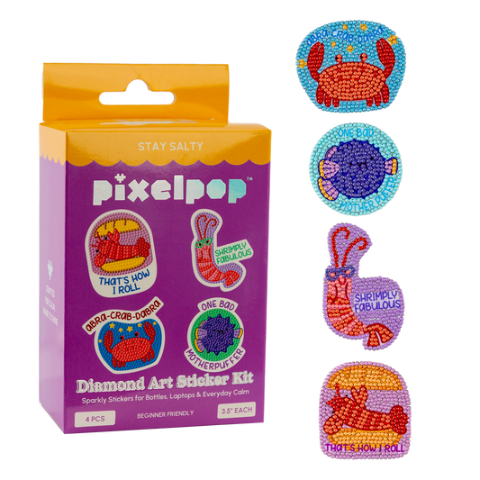 PixelPop™ Diamond Art Sticker Pack — Stay Salty