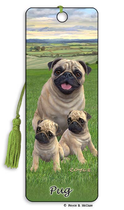 3D Dog Bookmark - Pug