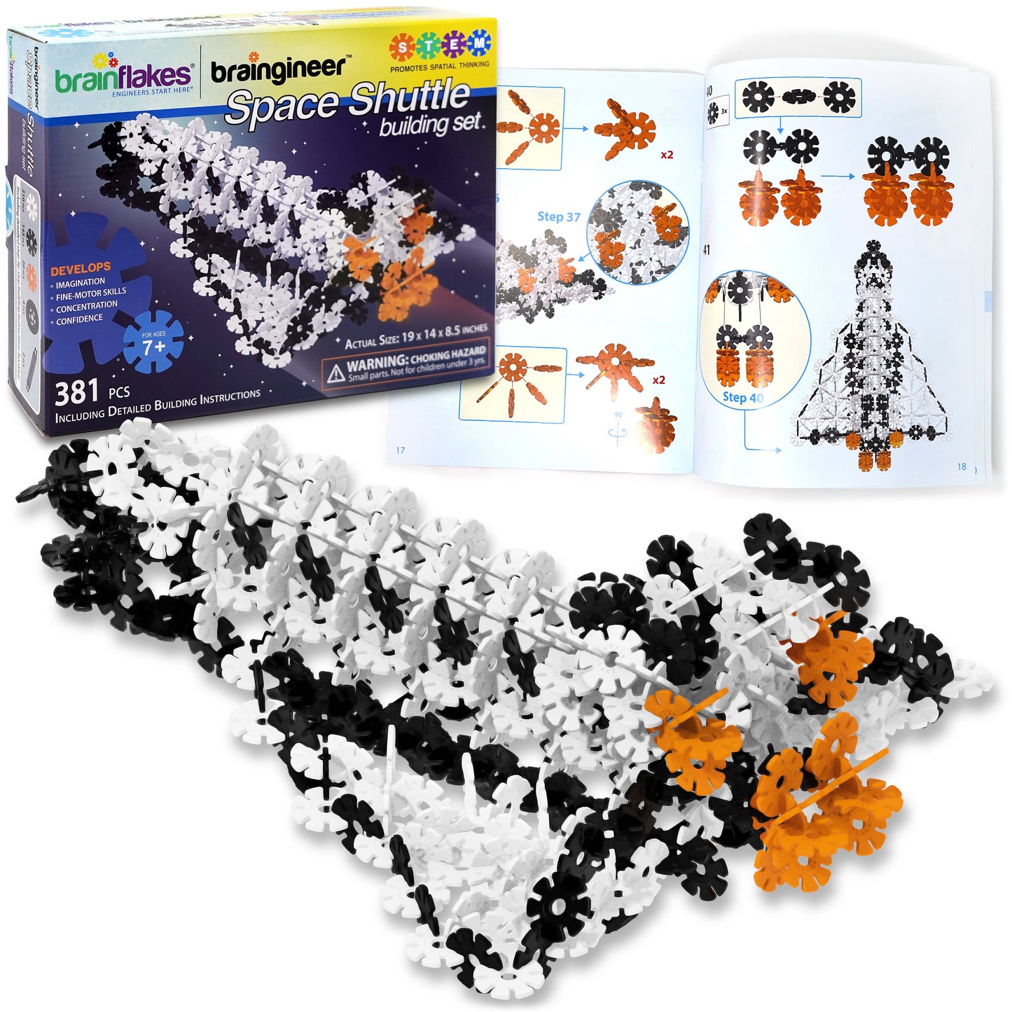 Brain Flakes Space Shuttle Building Set & Instruction Book
