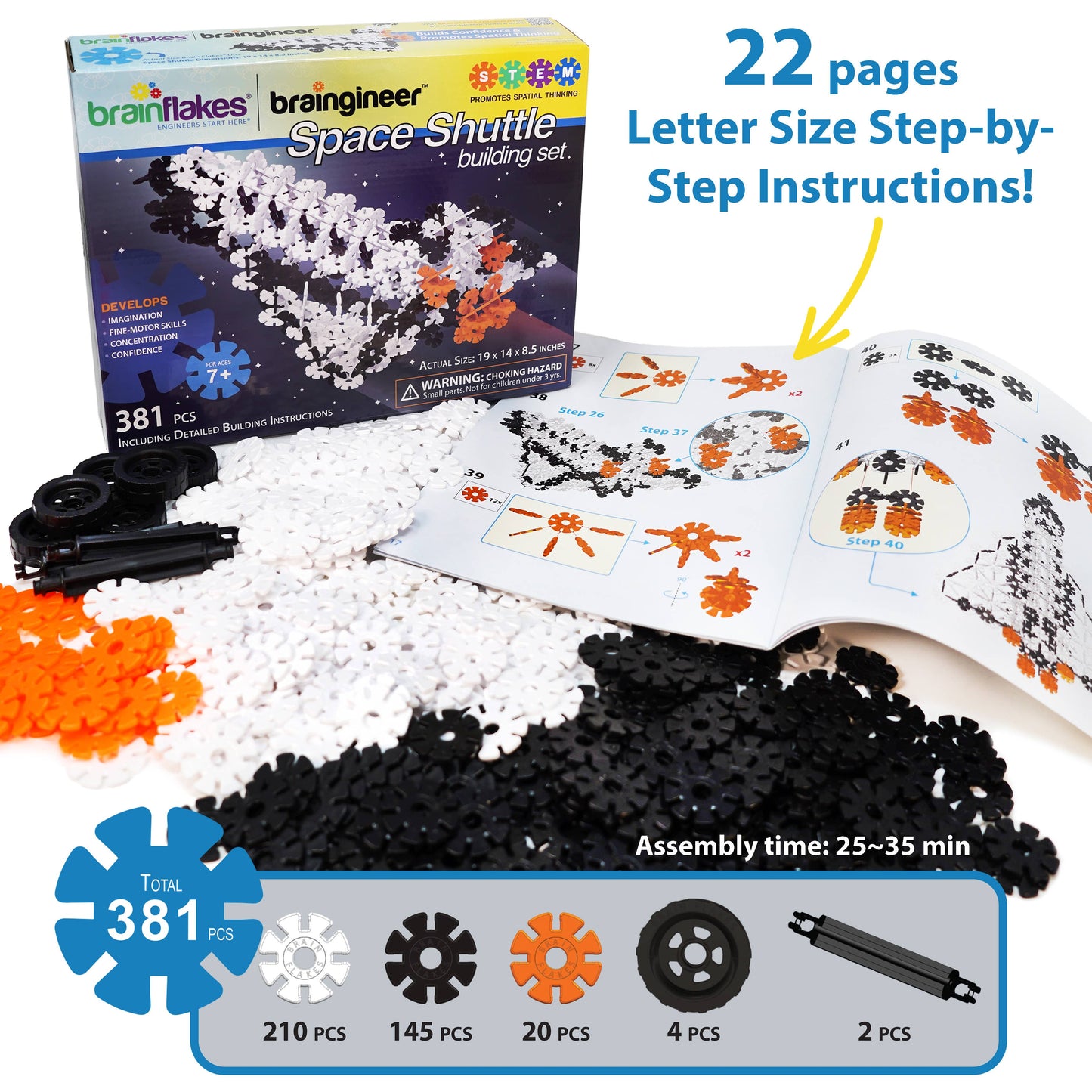 Brain Flakes Space Shuttle Building Set & Instruction Book